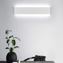 Asitan Dekoratif Çift Yönlü Duvar Aplik - Beyaz Kasa - 34X11CM (6500K Beyaz Işık)