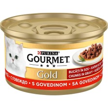 Asitan Gold Parça Etli Sığır Etli Yaş Kedi Maması (24 x 85 Gr)