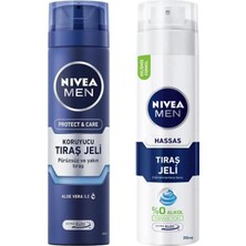 Asitan Men Protect & Care Tıraş Jeli 200 Ml, Kuru Ciltler Için X2 + Nıvea Men Hassas Tıraş Jeli 200 M