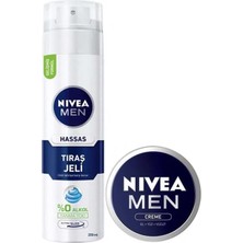 Asitan Men Hassas Tıraş Jeli, Hassas Ciltlere Özel Hızlı Koruma 200ML ve Nıvea Men Creme Erkek Nemlend