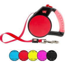 Asitan Wıgzı Geri Çekilebilir Jel Pet Tasma, Orta, Kırmızı