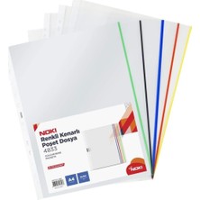 Asitan Noki Renkli Kenarlı Poşet Dosya 25 Li 1 Paket