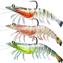 Asitan Valkyrie 3 Adet Silikon Karides Balık Yemi 9cm 11.5gr Gerçekçi Levrek Katili Yem Lrf Spin
