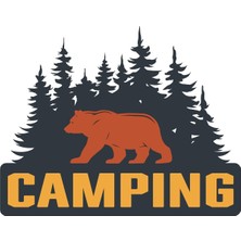 Asitan Off Road Camping Adventure Kamp Sticker Offroad Ayı Bear Sticker 14 x 11 cm