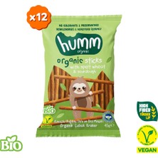 Humm Organik Kavuzlu Buğday Unlu ve Ekşi Mayalı Çubuk Kraker - 12 Adet