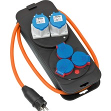 Asitan Cee 230 V Kamp Elektrik Dağıtıcı, Topraklı Fişli (2 x Cee Priz, 3 x Topraklı Priz, 1,5 M H07R