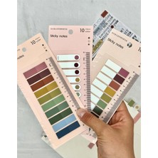 Asitan 3'lü 10 Renkli Cetvelli Retro Tonlar Şeffaf Pet Indeks Sticker/index/postit/kitap Ayracı/not Ka
