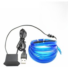 Asitan Aputue LED Araba Ampulleri, 5 Metre/16.4 Feet Mavi USB 5V Neon Aydınlatma, Dikiş Kenarlı Otomotiv