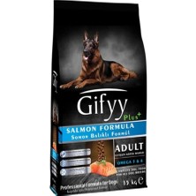Asitan Gifyy Plus+ Somonlu Yetişkin Köpek Maması, Omega 3 & 6, Tüm Irklar Için, 15 kg