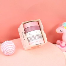 Asitan Vintage Washi Tape Bant Baskılı Yapışkanlı Maskeleme Kağıdı Desenli Bant 5 Li - Geometrik N2