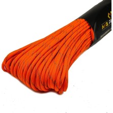 Asitan Mg Ropes Bileklik ve Outdoor Paracord Ip 4 mm 660LB (10 Iplikli) 30 Metre Turuncu Siyah Desenli