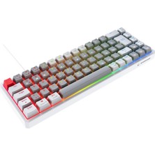 Asitan Yoru Mını Gri/beyaz Type-C Bağlantılı Outemu Red Swich Q Mekanik Gaming Oyuncu Klavye