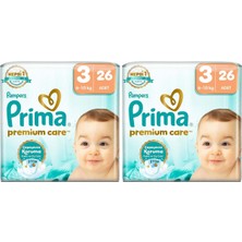 Asitan Prima Bebek Bezi Premium Care 3 Numara 26 Adet 2li Paket