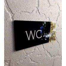 Asitan Smartad Black Pearl Serisi Gold Wc Yönlendirme Tabelası