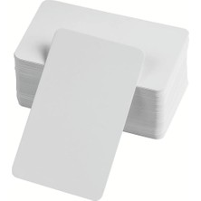 Asitan Boş Kelime Kartları 5x8 cm - 50 Adet Oval Kenarlı / Tabu & Not Kartları - Beyaz