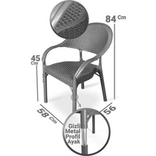Asitan Balkon ve Bahçe Sandalyesi 6'li Set