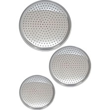Asitan Evefix Üç Boy Paslanmaz Çelik Dolma Sarma Altlığı Pizza Tepsisi 20-22-24 cm