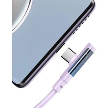 Asitan CA-3451 Type-C To Type-C Pd 65W L Tip Hızlı Şarj Kablosu 1.2m Mor