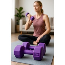 Asitan Mor Dambıl 2 kg x 2 Adet Vinyl Kaplı Fitness Dumbell Ağırlık Seti, 2KG2MORR
