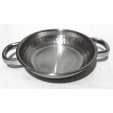 Asitan Çift Saplı Çekiç Dövme Paslanmaz Mat Çelikten 16CM Yumurta Tavası 35MM Derinlikte Sahan Yumur