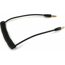 Asitan Metre Spiralli Aux 3.5mm Kulaklık Ses Aktarma Kablosu Araç Telefon Tablet Laptop Pc