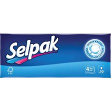 Asitan Kağıt Mendil, 4 Katlı, 10'lu Paket, Beyaz