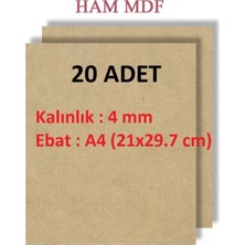 Asitan Mobilreyon 20 Adet Duralit Ham Mdf, 4 mm Kalınlık, A4 Ebatında