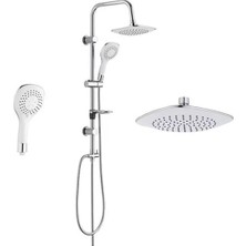 Asitan Krom Tepe Yağmurlama Duş Seti (Banyo Bataryası Dahil Değildir) (Bianco Duş Seti)