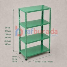 Asitan 4 Katlı Renkli Dekoratif Çelik Raf - Çiçeklik Rafı, Ofis Rafı 0,70 mm