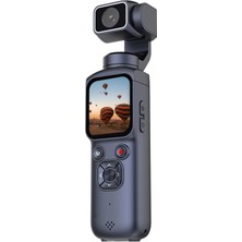 Asitan 4K Ultra Hd Pocket Kamera | Gimball Özellikli Vlog Kamerası, Aksiyon, Yüz Takibi, 330° Derece Ay