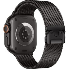 Asitan Apple Watch Ultra 1/2/3 49MM ile Uyumlu Kordon Titanyum Kelebek Klipsli Milano Loop 121