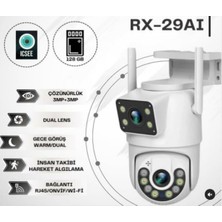 Asitan RX-29AI Çift Lens Full Hd Sesli Ip Kamera, 128GB, Dual Lens, Gece Görüşü, Wi-Fi, Beyaz