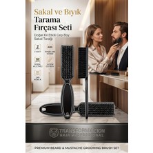 Asitan Transformacion 2'li Sakal ve Bıyık Tarama Fırçası Seti - Sakal Şekillendirici ve Bakım Fırç