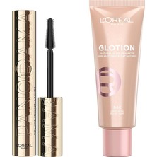 Asitan L'oreal Paris Panorama Hacim Veren Siyah Maskara &amp; L'oreal Paris Glotion All-In-One Doğal Işı