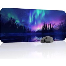 Asitan Aurora Kuzey Işıkları Gaming Mouse Pad Kauçuk Kaymaz Taban Mousepad (V4, 70X30 Xl)