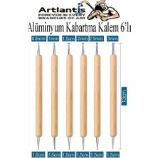 Asitan Ahşap Alüminyum Kabartma Kalemi 6 Lı 1 Paket Aliminyum Folyo Kabartma Çift Uçlu Izleme Noktala