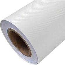 Asitan Beyaz 3D Karbon Folyo, Hava Kanallı Araç Kaplama Folyosu 152 cm x (152 x 20 Cm)
