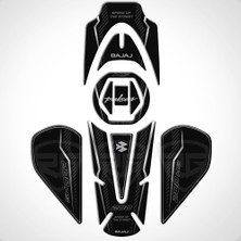 Asitan Redline Grafik Bajaj Pulsar Tank Pad Set Dark Carbon Serisi Siyah-Karbon Desen