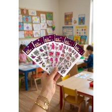 Asitan Bimotif 6 Adet Kabartmalı Yapışkan Sticker, Unicorn Sevimli Karakterler