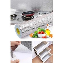 Asitan Mutfak Tezgah Üstü Çekmece Içi Folyo Kaplama Gümüş Yapışkanlı 10 Metre x 40 cm Kolay Silin