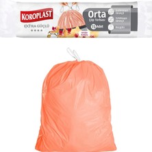 Asitan Ekstra Güçlü Orkide Kokulu Orta Boy Büzgülü Çöp Torbası 15'li 55X57 Cm, Kolay Bağlanır Ko