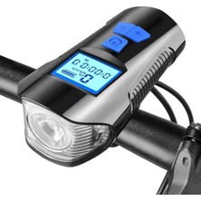 Asitan Bisiklet LCD Hız Gösterge Km Ekranı Su Geçirmez Şarjlı LED Işık 4 Mod Işık Korna 6 Mod Ses