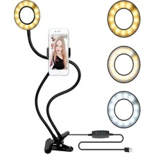 Asitan LED Ring Light Youtuber Light Stüdyo Işığı Akrobat Selfie LED Masa Lambası 3 In 1 Set