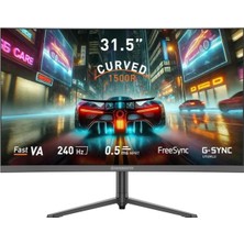 Asitan 31.5 GB-32C240FP 240Hz 0.5ms Fast Va Fhd Pivot Curved Rgb Gaming Monitör