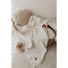 Asitan Ekru 4 Katlı Müslin Bebek ve Çocuk BATTANIYESI%100PAMUK Erkek & Kız Bebekler Için Nefes Alabi