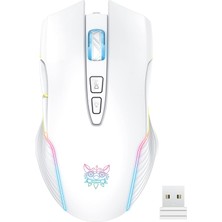 Asitan Şarj Edilebilir Kablosuz Oyun Faresi, Ergonomik Rgb Bilgisayar Faresi, 2.4g Alıcılı, Rgb Arka I�