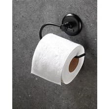 Asitan Yapışkanlı Tuvalet Kağıtlığı Wc Kağıtlık Tuvalet Kağıdı Askısı Siyah