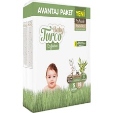 Asitan Baby Turco Doğadan Avantaj Paketi Pofuduk Bebek Bezi 5 Numara Junior 78 Adet