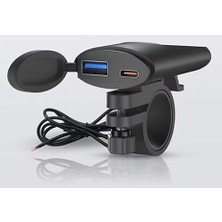 Asitan Motosiklet Type C ve USB Soketli Hızlı Şarj