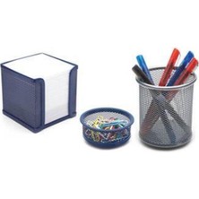 Asitan Mas 505 Perfore 3'lü Set Masaüstü Organizer, Mavi